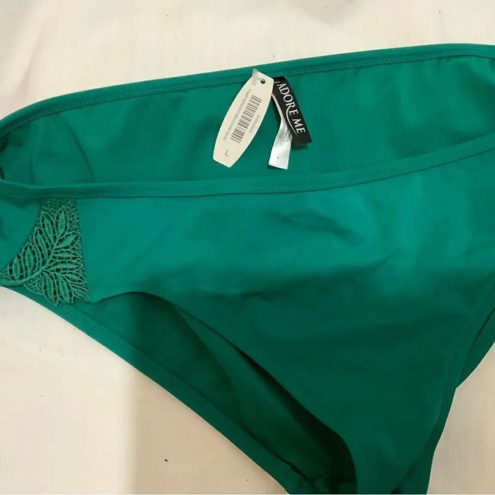 NWT ADORE ME Green swimsuit Bikini Bottom LARGE Bathing suit